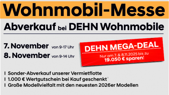 Großer Abverkauf bei DEHN Wohnmobile